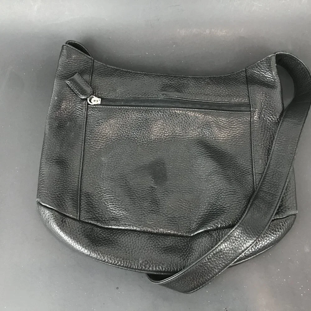 The Sak Black pebbled leather shoulder handbag
